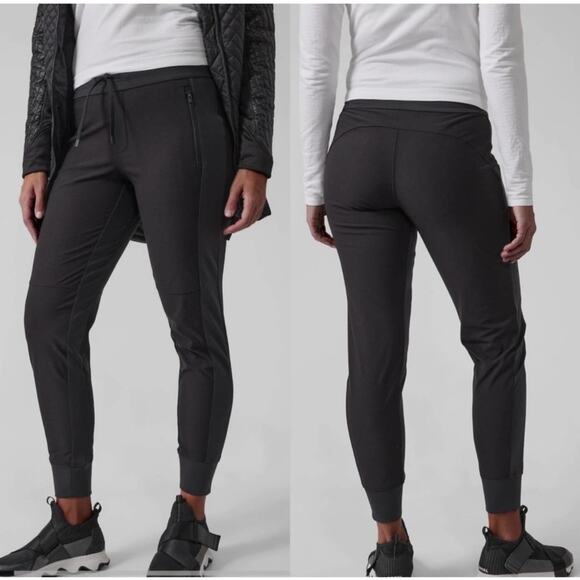 Athleta Black Headlands Hybrid Trek Jogger Pants Womens 8 Travel Hike Sporty - Picture 1 of 12